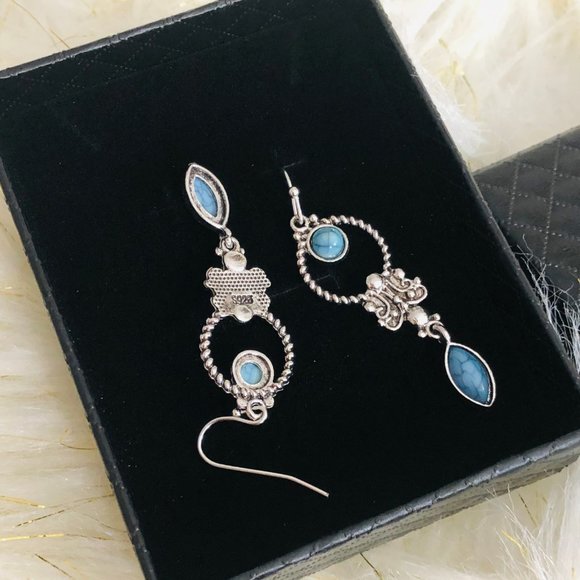 925 Vintage Turquoise Boho Earrings - Picture 3 of 9